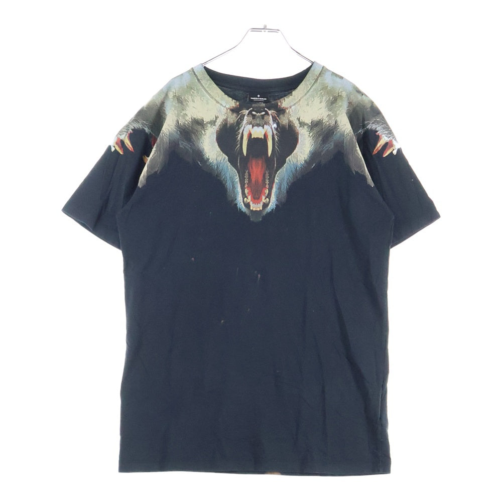 MARCELO BURLON(マルセロバーロン) 両面プリントデザイン クルーネック カットソー 半袖Tシャツ ブラック
