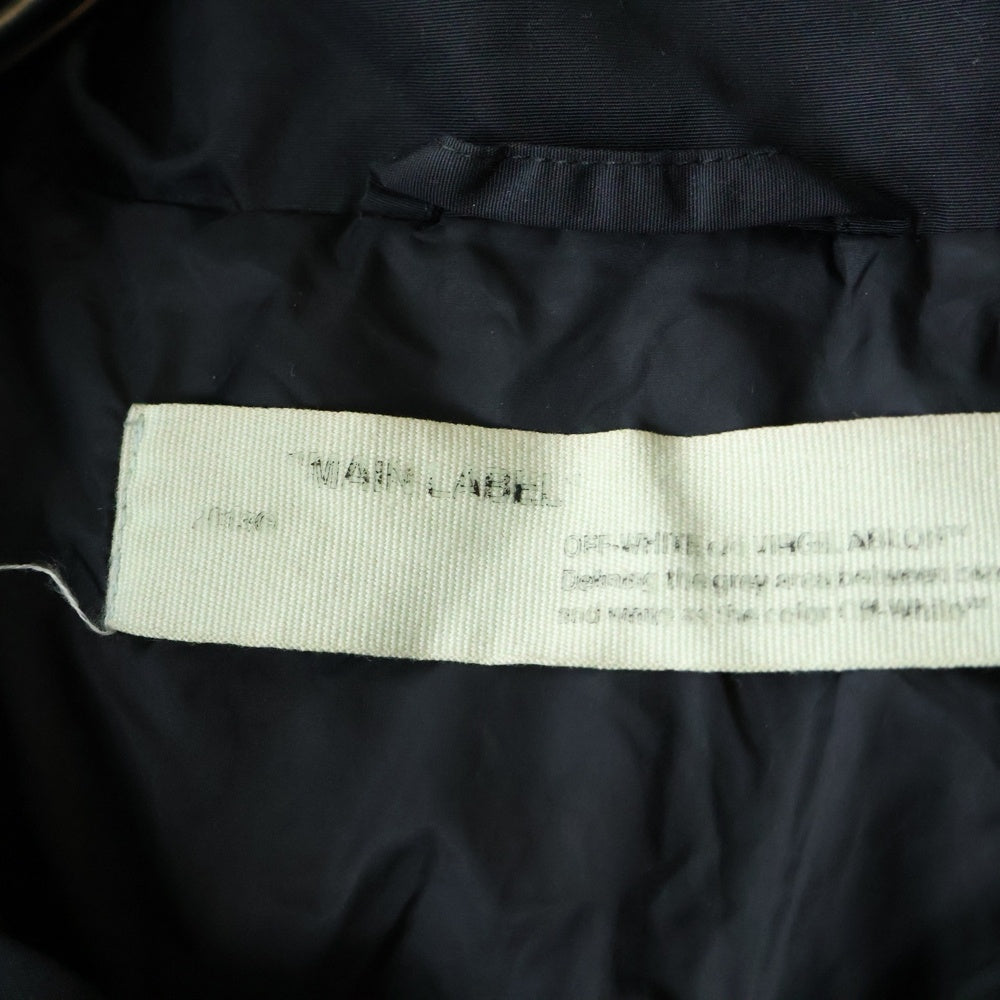 OFF-WHITE(オフホワイト) 17AW DIAGONAL BRUSHED ダイアゴナル ブラッシュド バックデザイン フーデッド ダウンジャケット ブラック OMED005F17576004