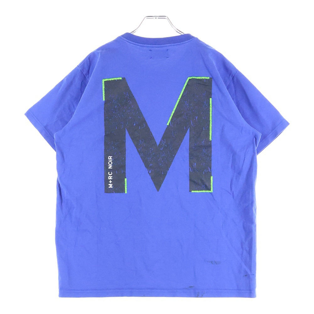 M+RC NOIR(マルシェノア) ロゴデザイン 両面プリント クルーネック カットソー 半袖Tシャツ ブルー