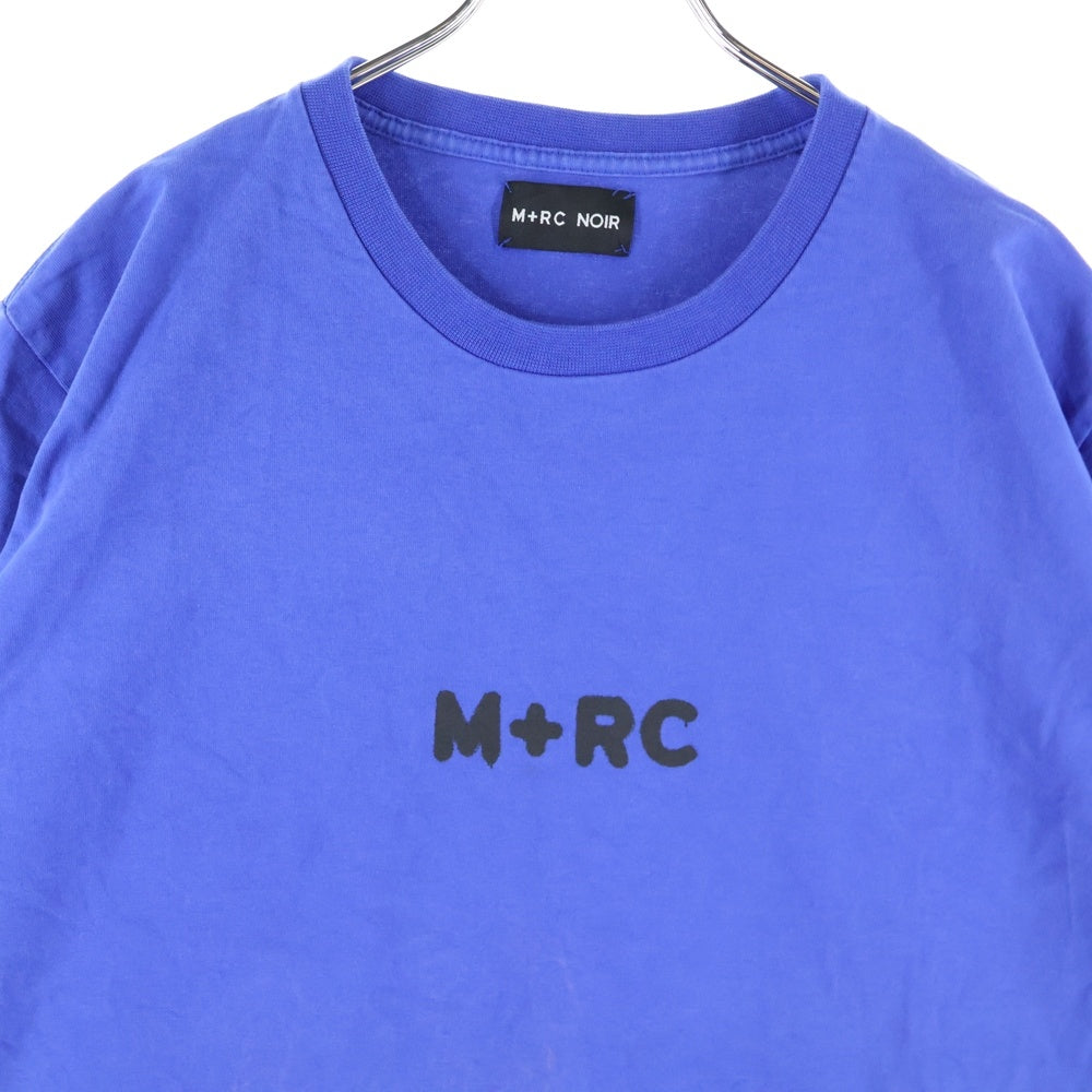 M+RC NOIR(マルシェノア) ロゴデザイン 両面プリント クルーネック カットソー 半袖Tシャツ ブルー