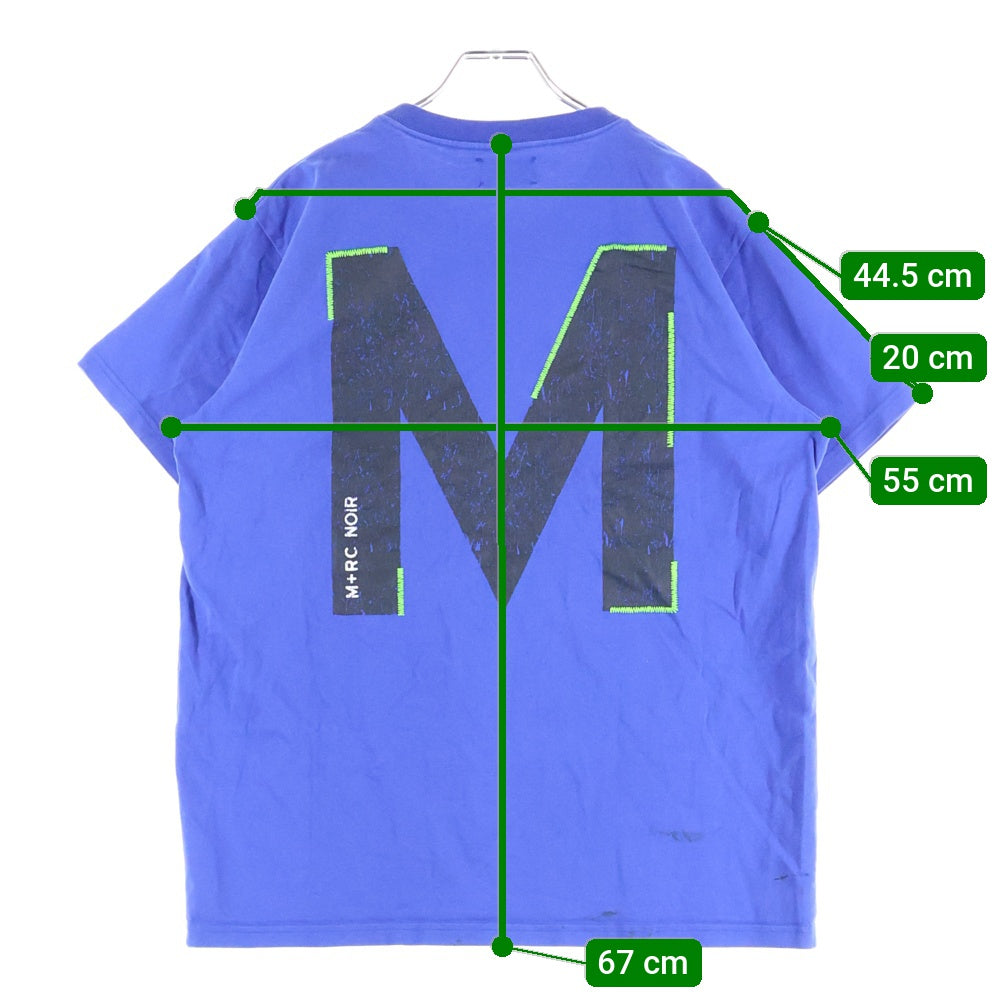 M+RC NOIR(マルシェノア) ロゴデザイン 両面プリント クルーネック カットソー 半袖Tシャツ ブルー