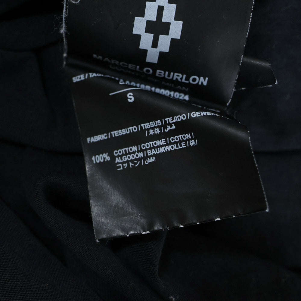 MARCELO BURLON(マルセロバーロン) グリズリーデザイン クルーネック カットソー 半袖Tシャツ ブラック