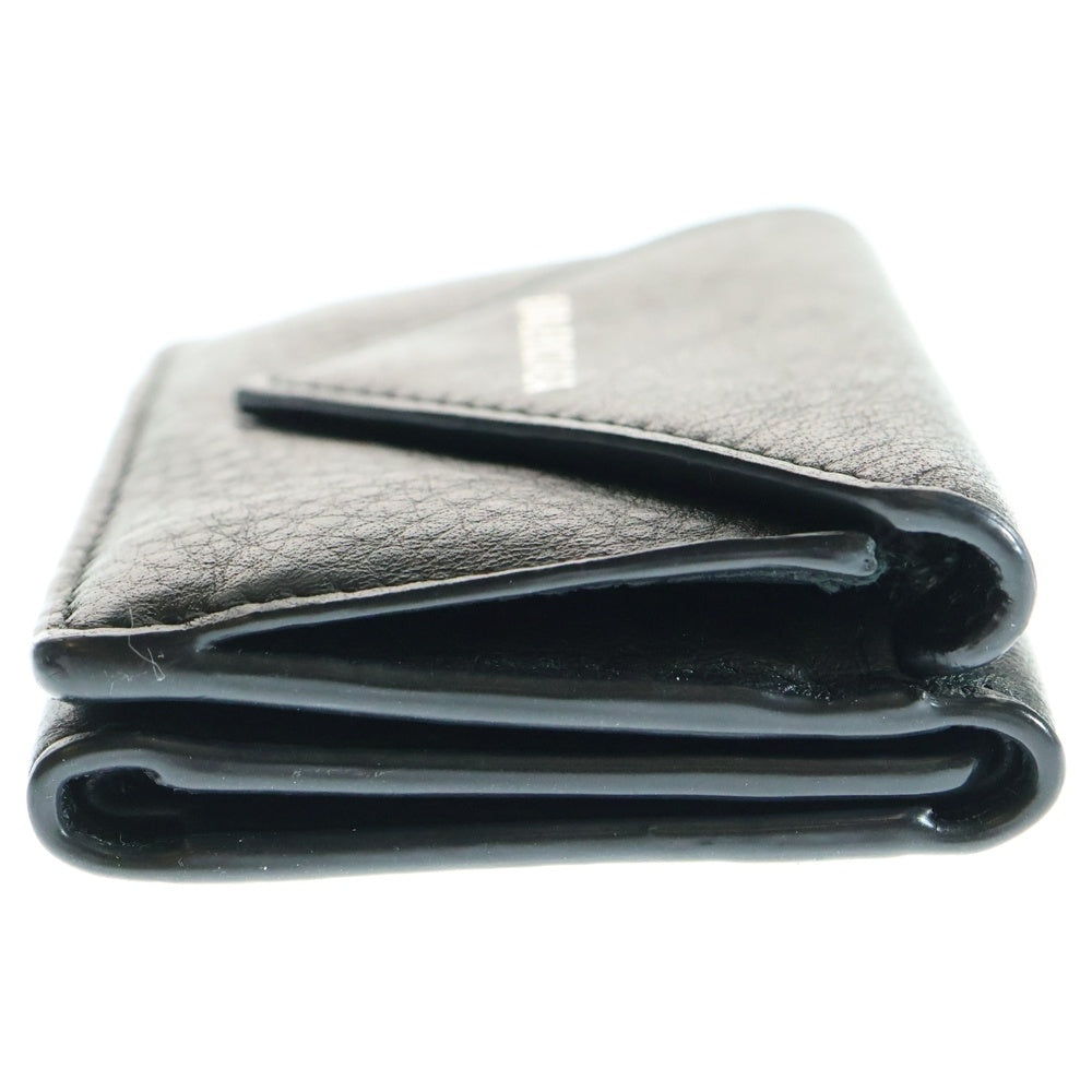 BALENCIAGA(バレンシアガ) PAPER ZA MINI WALLET ペーパー ザ ロゴデザイン ミニウォレット 3つ折り財布 ブラック 391446