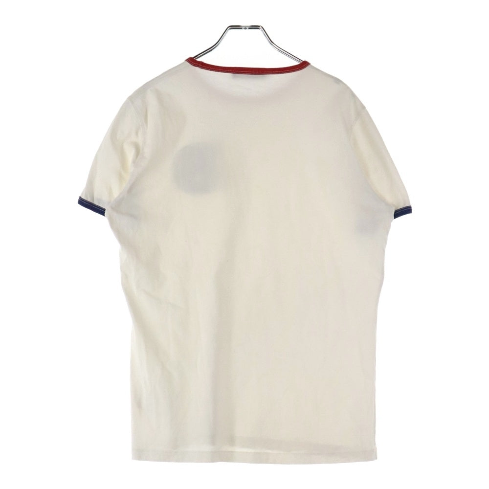 DSQUARED2(ディースクエアード) ロゴワッペン リンガー 半袖Tシャツ カットソー ホワイト/レッド