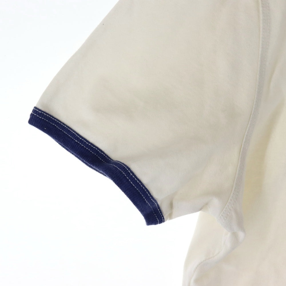 DSQUARED2(ディースクエアード) ロゴワッペン リンガー 半袖Tシャツ カットソー ホワイト/レッド