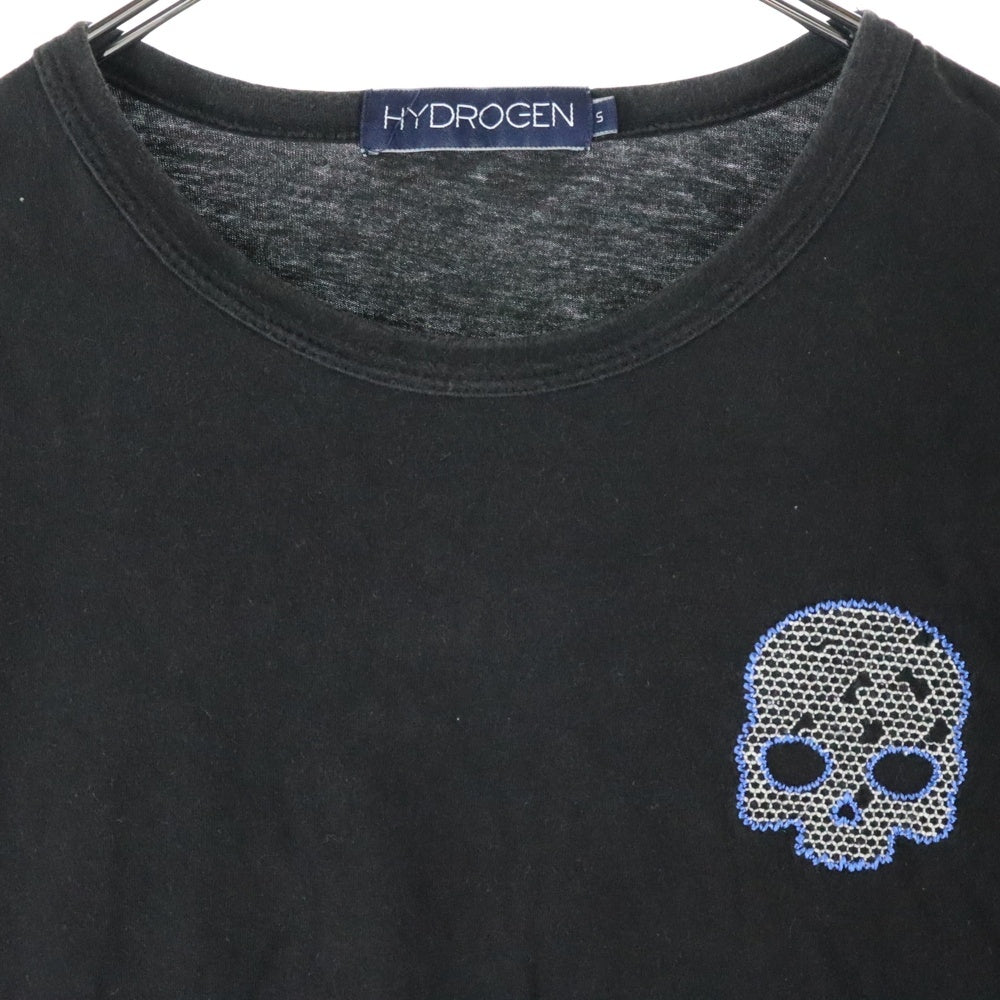 HYDROGEN(ハイドロゲン) スカルエンブロイダリー 半袖Tシャツ カットソー ブラック