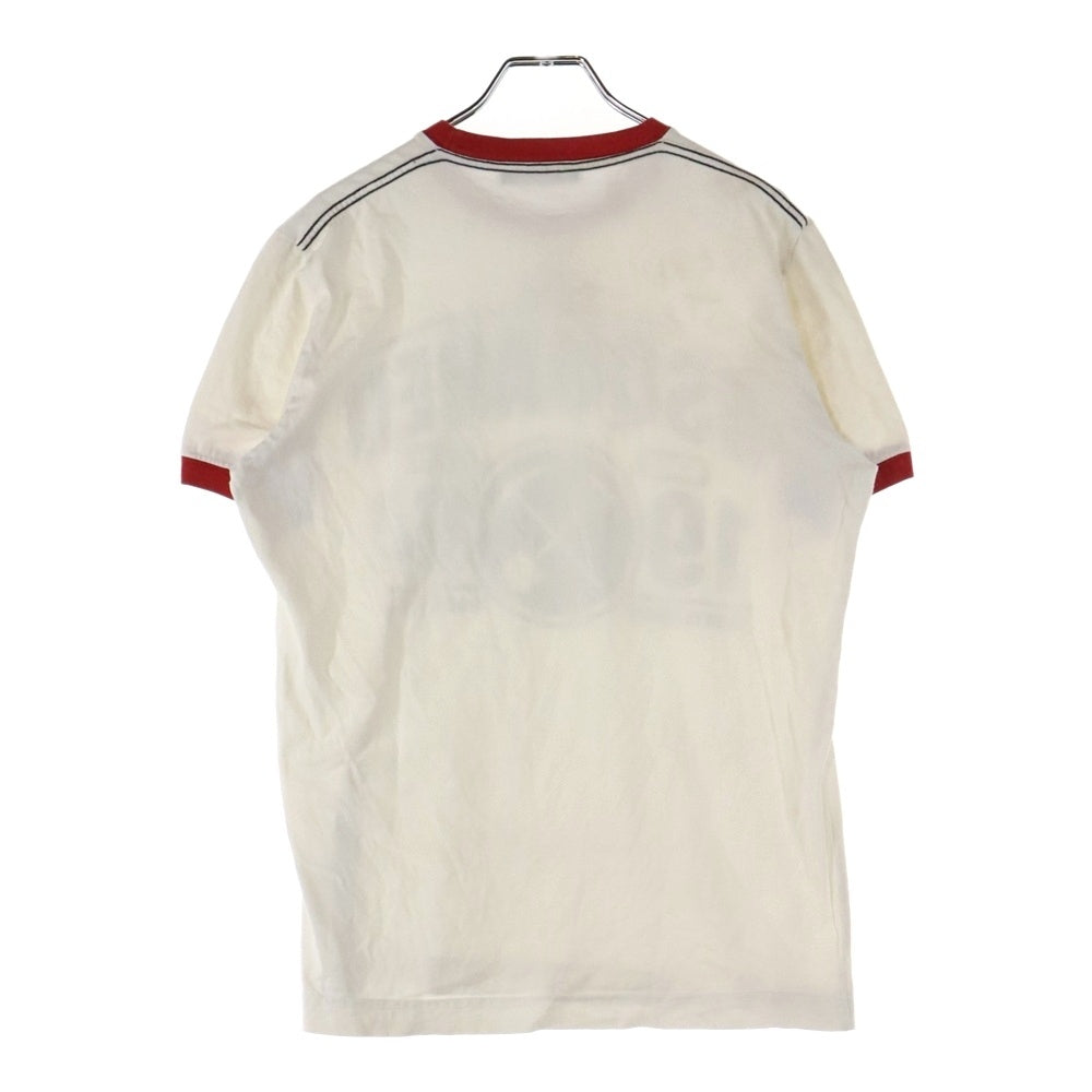 DSQUARED2(ディースクエアード) フロントロゴプリント リンガー 半袖Tシャツ カットソー ホワイト/ブラック