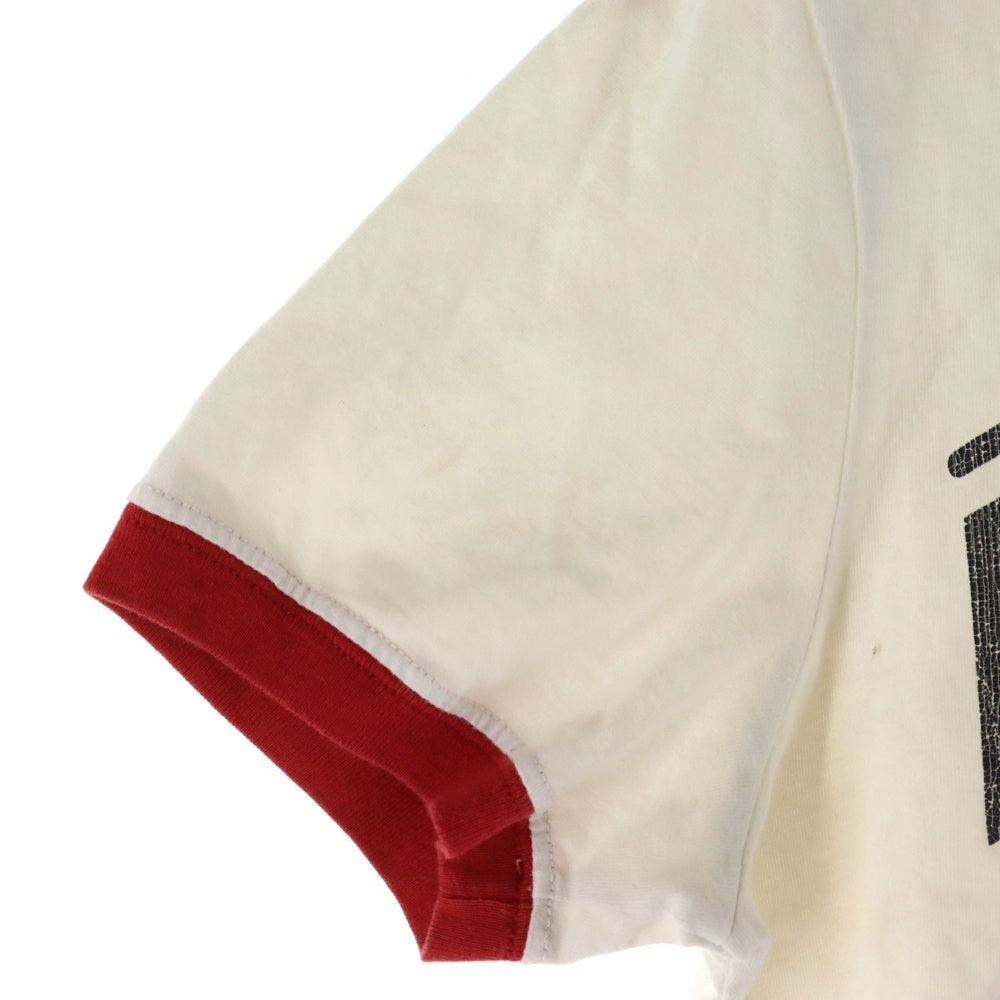 DSQUARED2(ディースクエアード) フロントロゴプリント リンガー 半袖Tシャツ カットソー ホワイト/ブラック