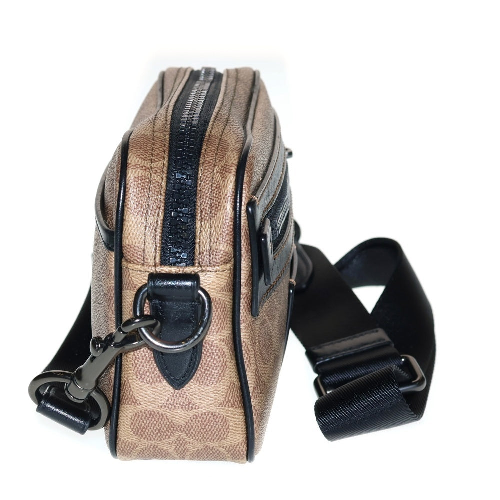 COACH(コーチ) アカデミー シグネチャー クロスボディ ショルダーバック 総柄 ブラウン 69333