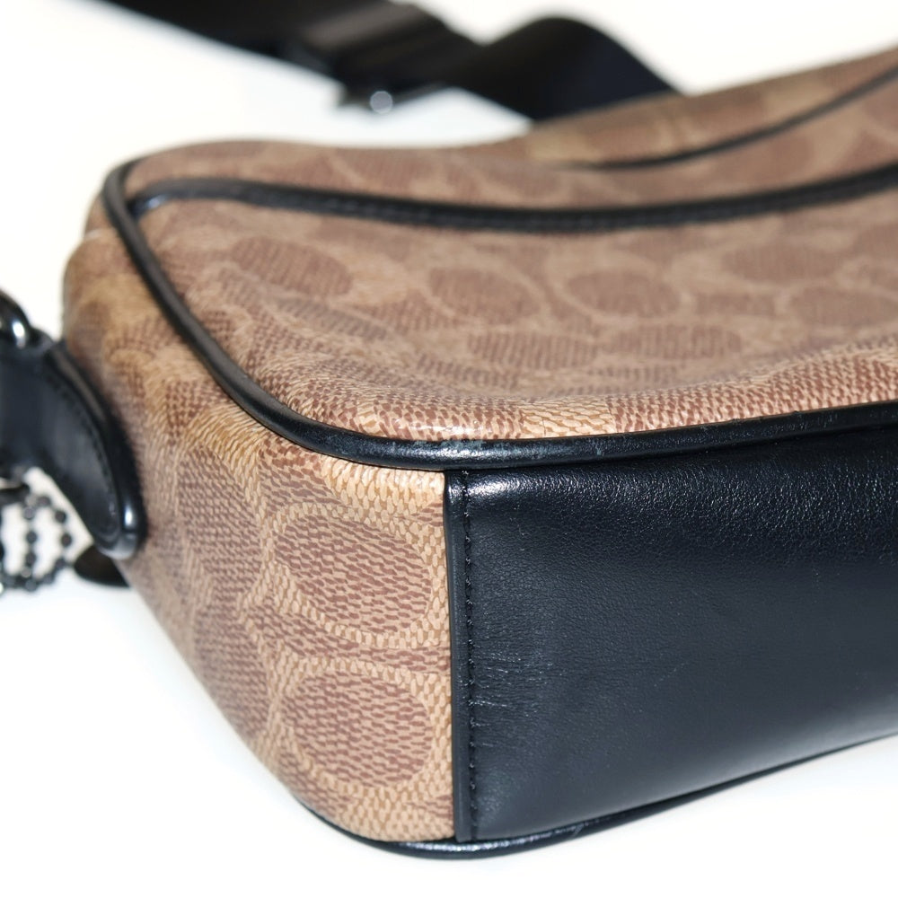 COACH(コーチ) アカデミー シグネチャー クロスボディ ショルダーバック 総柄 ブラウン 69333