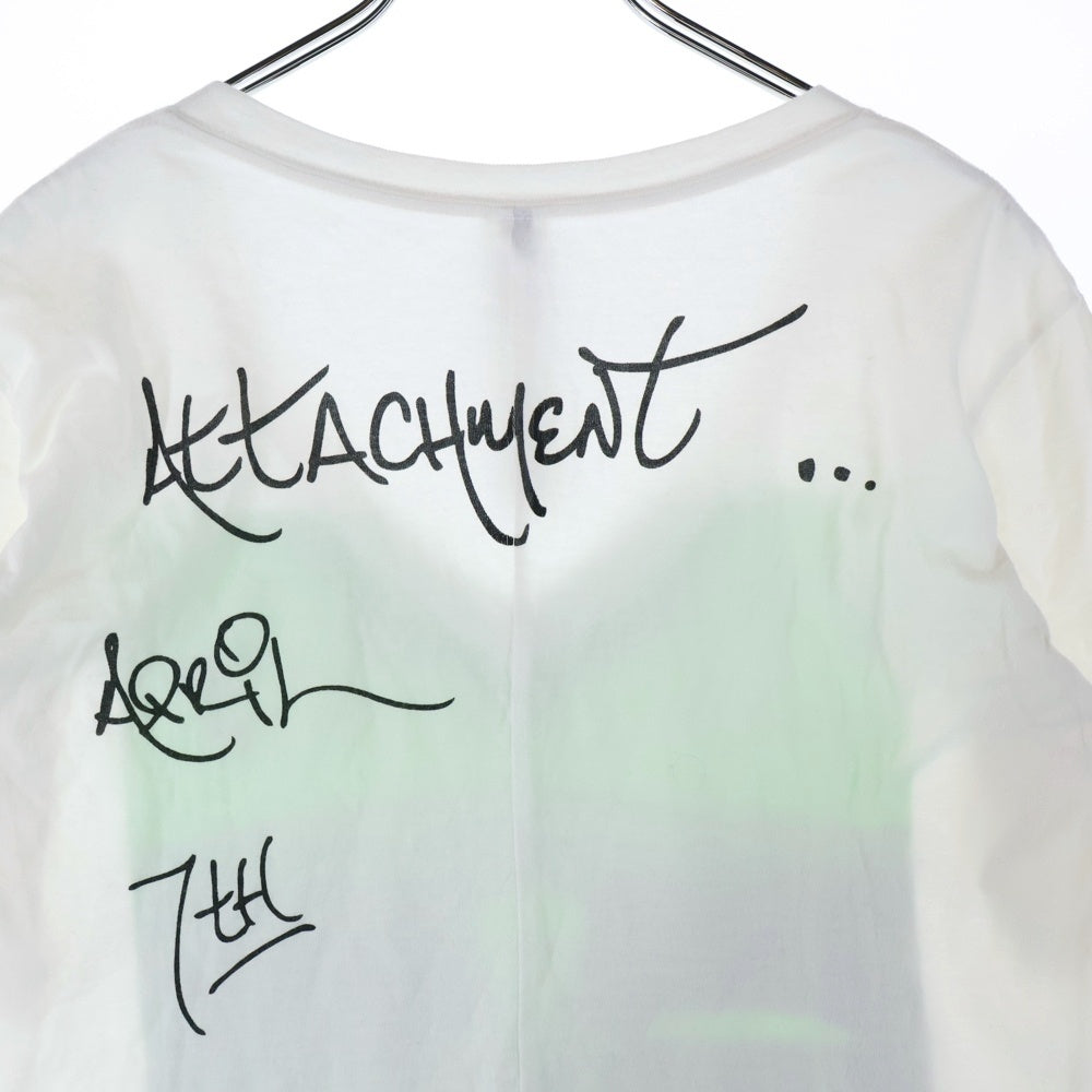 ATTACHMENT(アタッチメント) プリント Vネック 半袖Tシャツ カットソー ホワイト AJ21-384