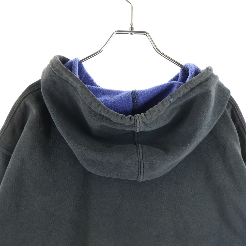 STUSSY(ステューシー) 90S OLD オールド フロントロゴエンブロイダリー プルオーバーフーディー パーカー スウェット ブラック