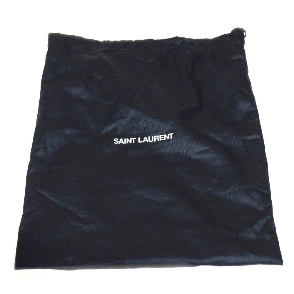 YVES SAINT LAURENT(イヴサンローラン) LEATHER BELT ロゴデザインモチーフ レザー ベルト ブラック/ゴールド ABR634437