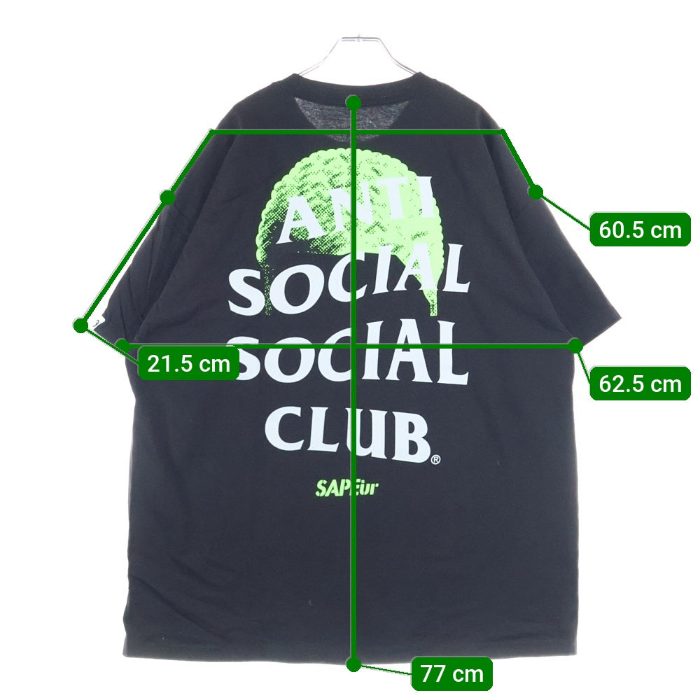 ANTI SOCIAL SOCIAL CLUB(アンチソーシャルソーシャルクラブ) ×SAPEUR サプール ロゴプリント 半袖Tシャツ カットソー ブラック
