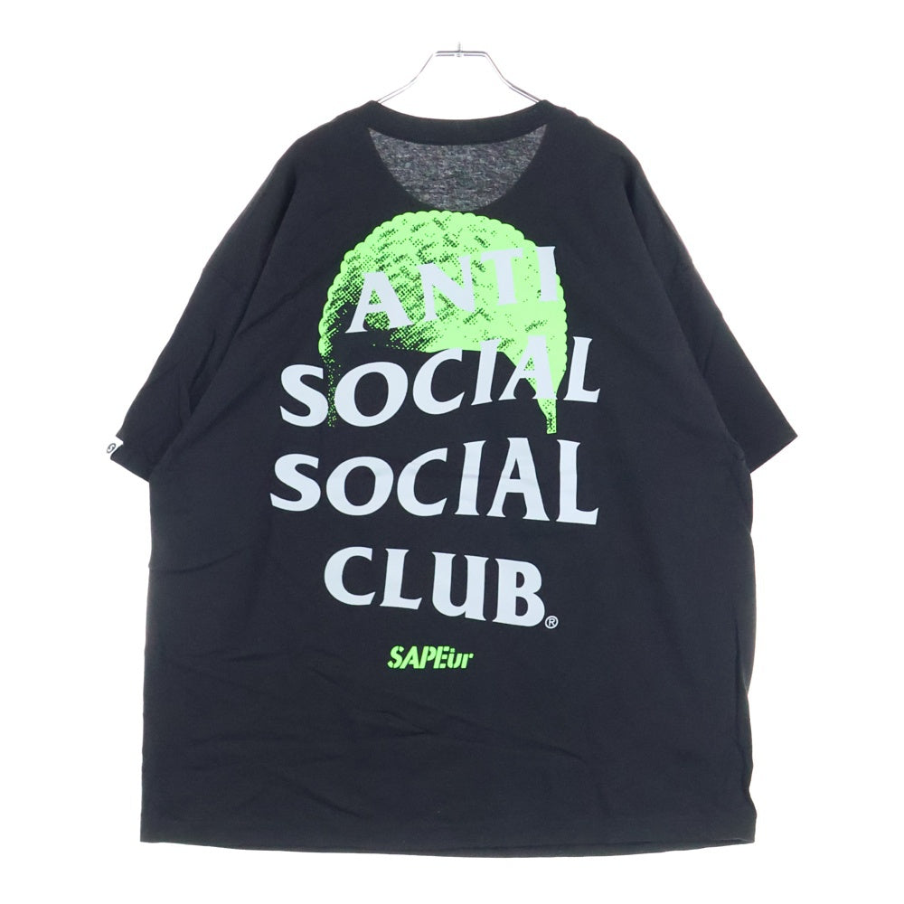 ANTI SOCIAL SOCIAL CLUB(アンチソーシャルソーシャルクラブ) ×SAPEUR サプール ロゴプリント 半袖Tシャツ カットソー ブラック