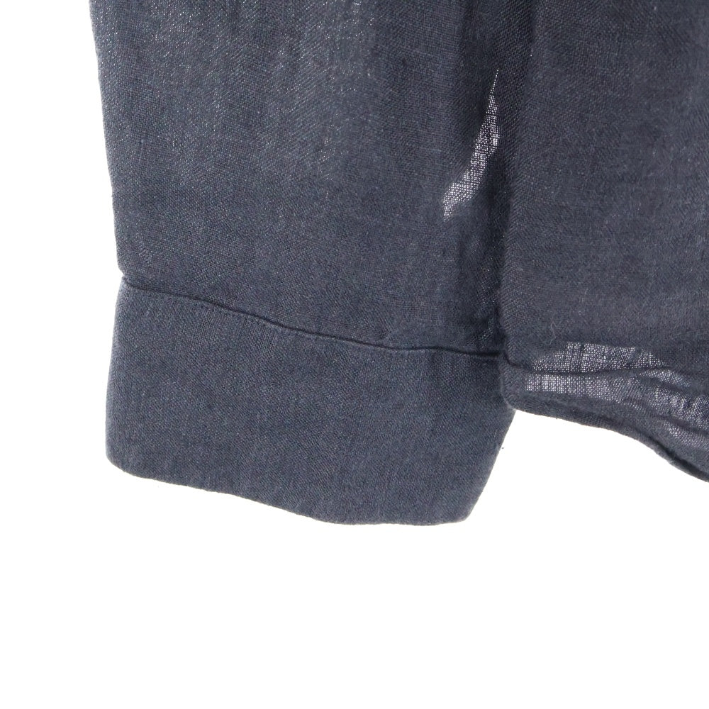 Paul Smith(ポールスミス) リネン ロングスリーブ ノーカラー長袖シャツ ブラック 143310 509T