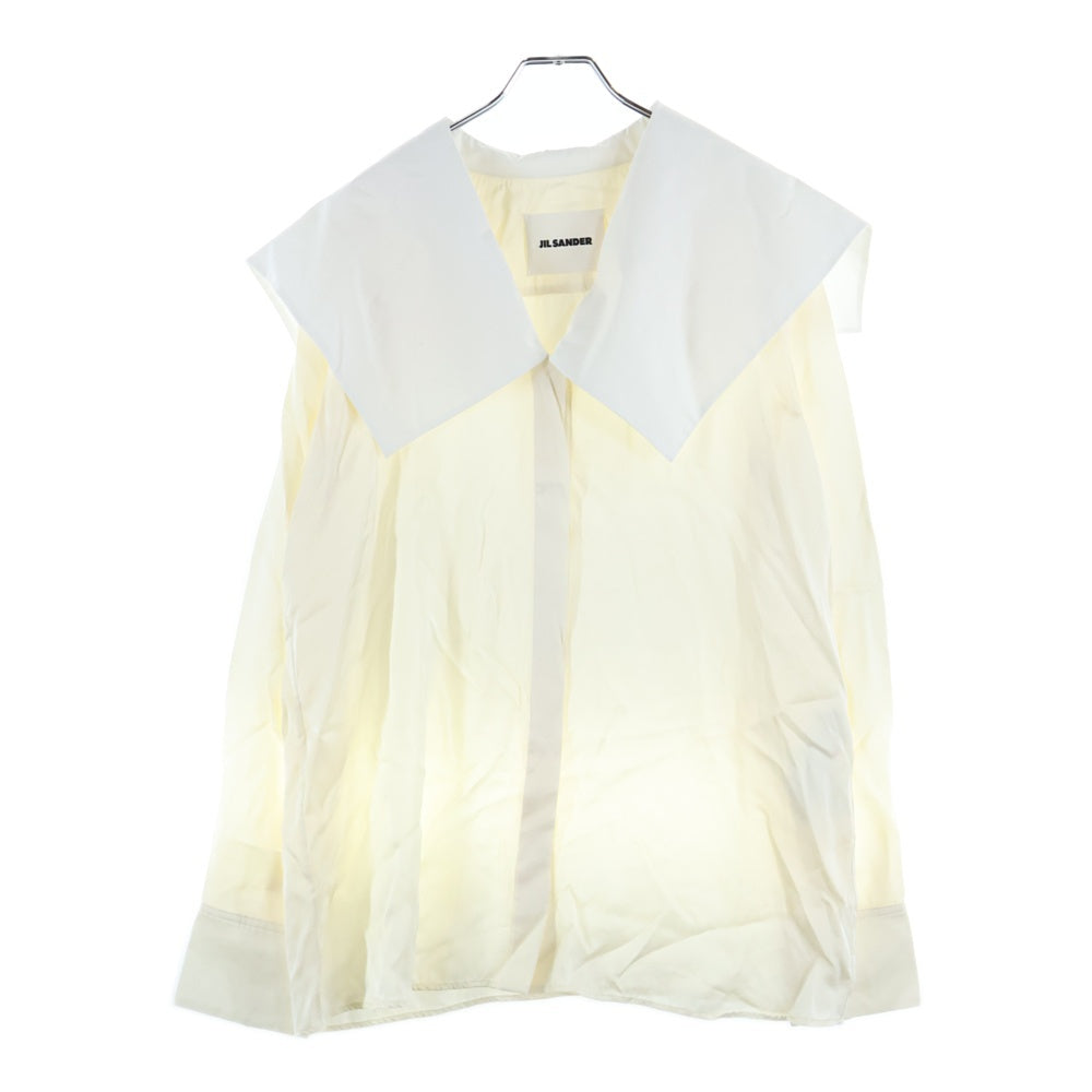JIL SANDER(ジルサンダー) 22AW セーラーカラー 長袖レーヨンシャツ ブラウス アイボリー レディース J03DL0017