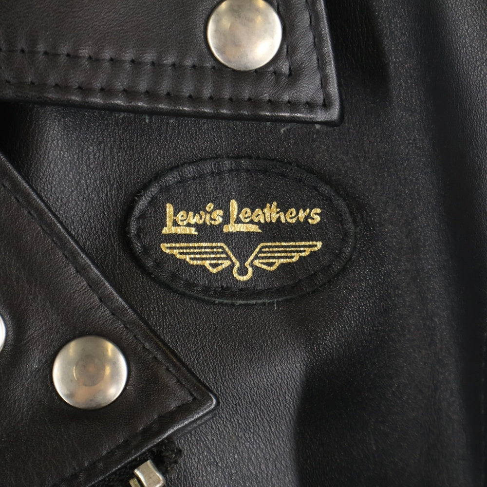 Lewis Leathers(ルイスレザー) 391 LIGHTNING REGULAR FIT HORSEHIDE ライトニング タイトフィット 内側キルティング ライダースジャケット ブラック/レッド #391