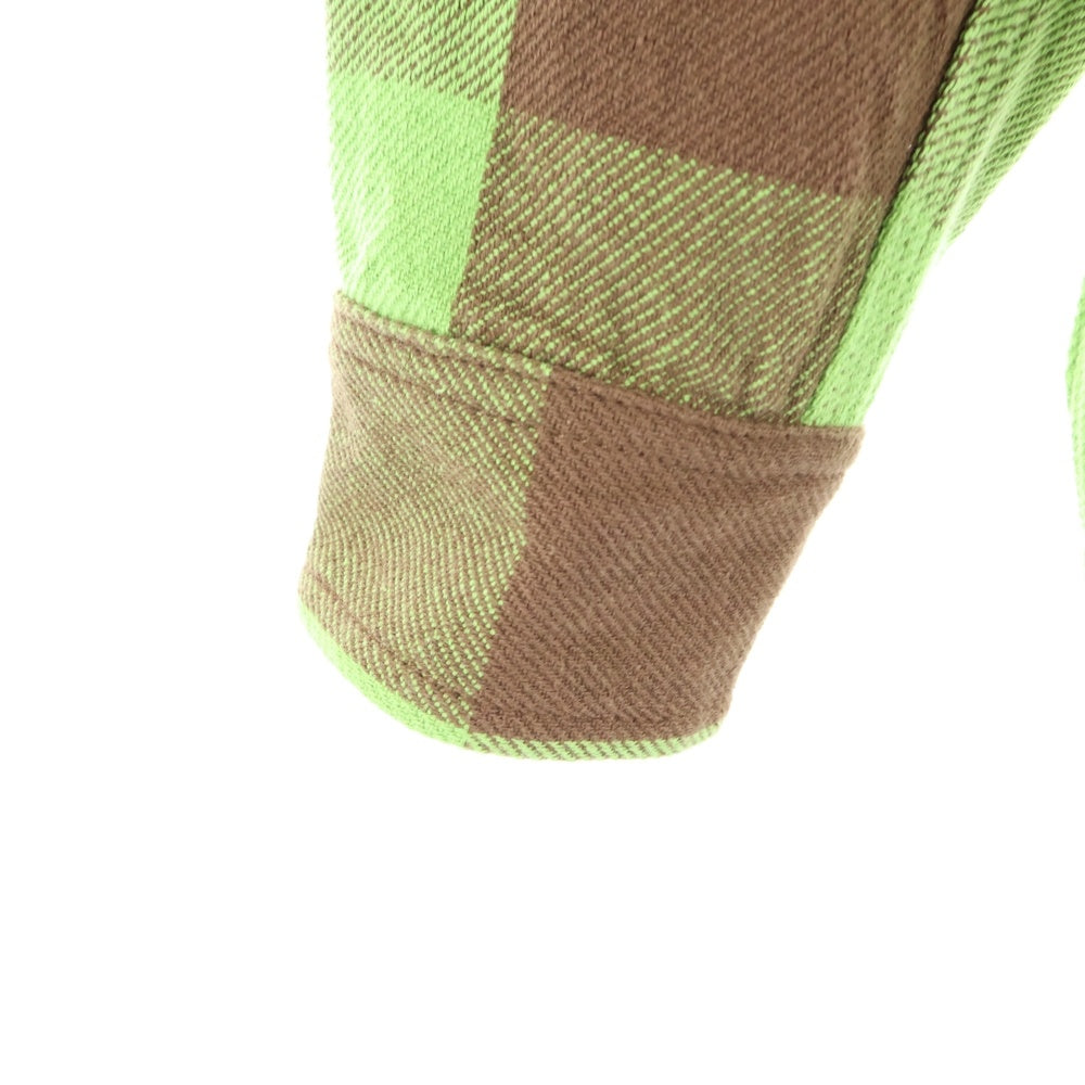 HOUSTON(ヒューストン) BLOCK CHECK VIYELLA SHIRT ブロックチェック ビエラ レギュラーカラー ボタンダウン ロングスリーブ 長袖シャツ グリーン/ブラウン 40958