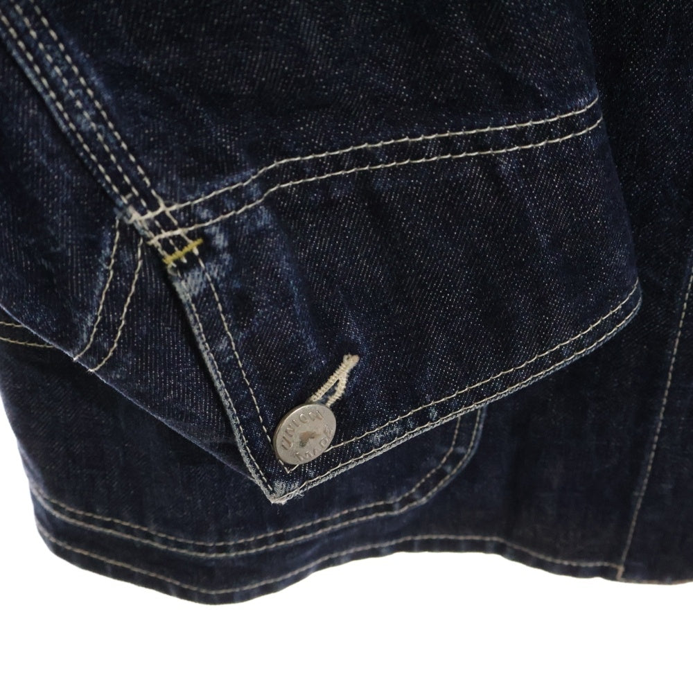 EIGHT-G(エイトジー) レギュラーカラーコーデュロイ切り替え ボタンダウン デニムロングスリーブジャケット インディゴ/ブラウン 8JK-01A