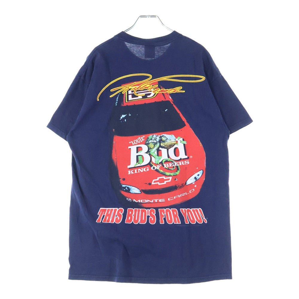 VINTAGE(ヴィンテージ) 90S VINTAGE Budweiser RACING 1998 LOUIE THE LIZARD NASCAR NAVY DELTA バドワイザーレーシング 両面プリント クルーネック 半袖Tシャツ カットソー ネイビー
