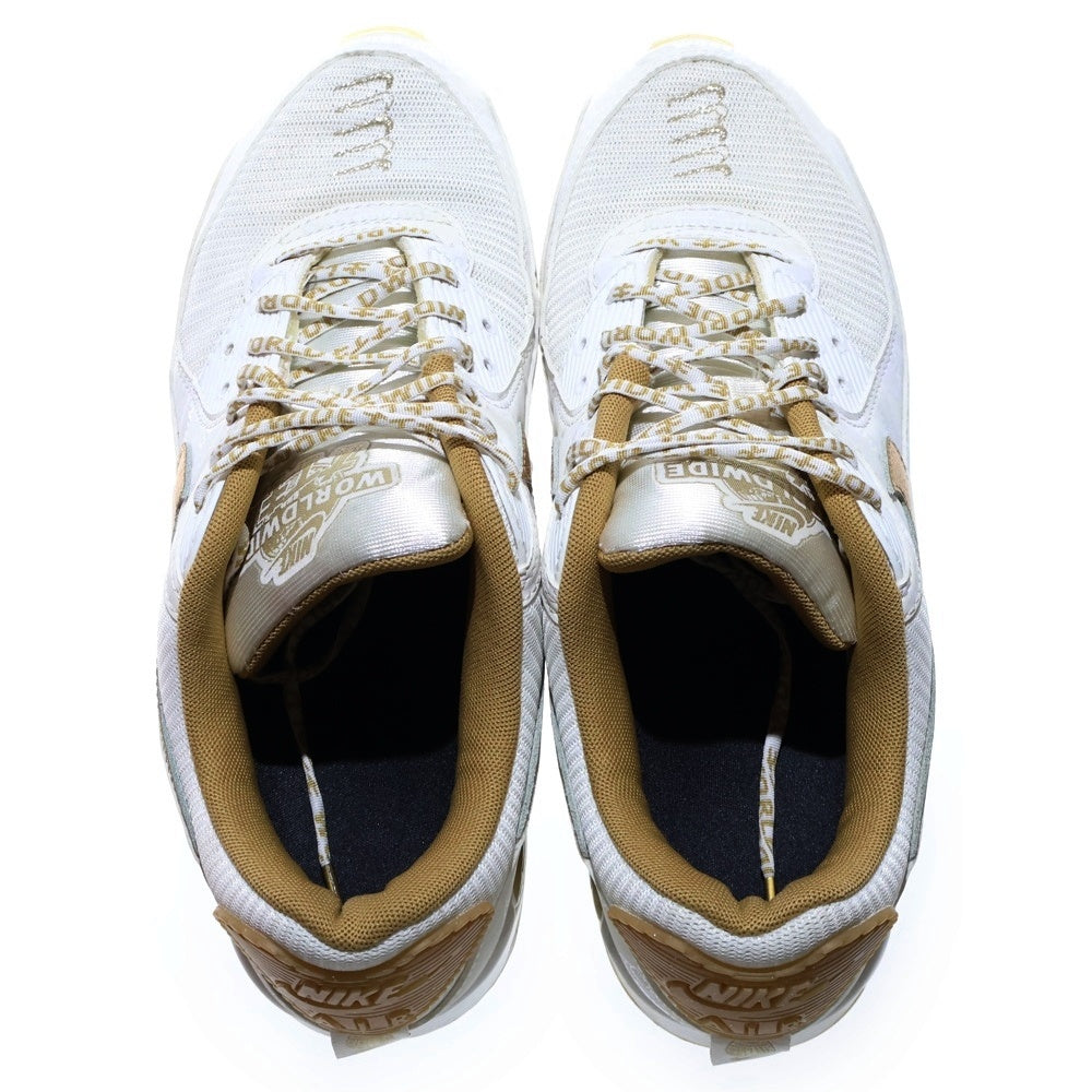 NIKE(ナイキ) WMNS WORLD WIDE PACK AIR MAX 90 KATAKANA WHITE METALIC GOLD ワールドワイドパック エアマックス90 ローカットスニーカー US10.5/27.5cm DA1342-170