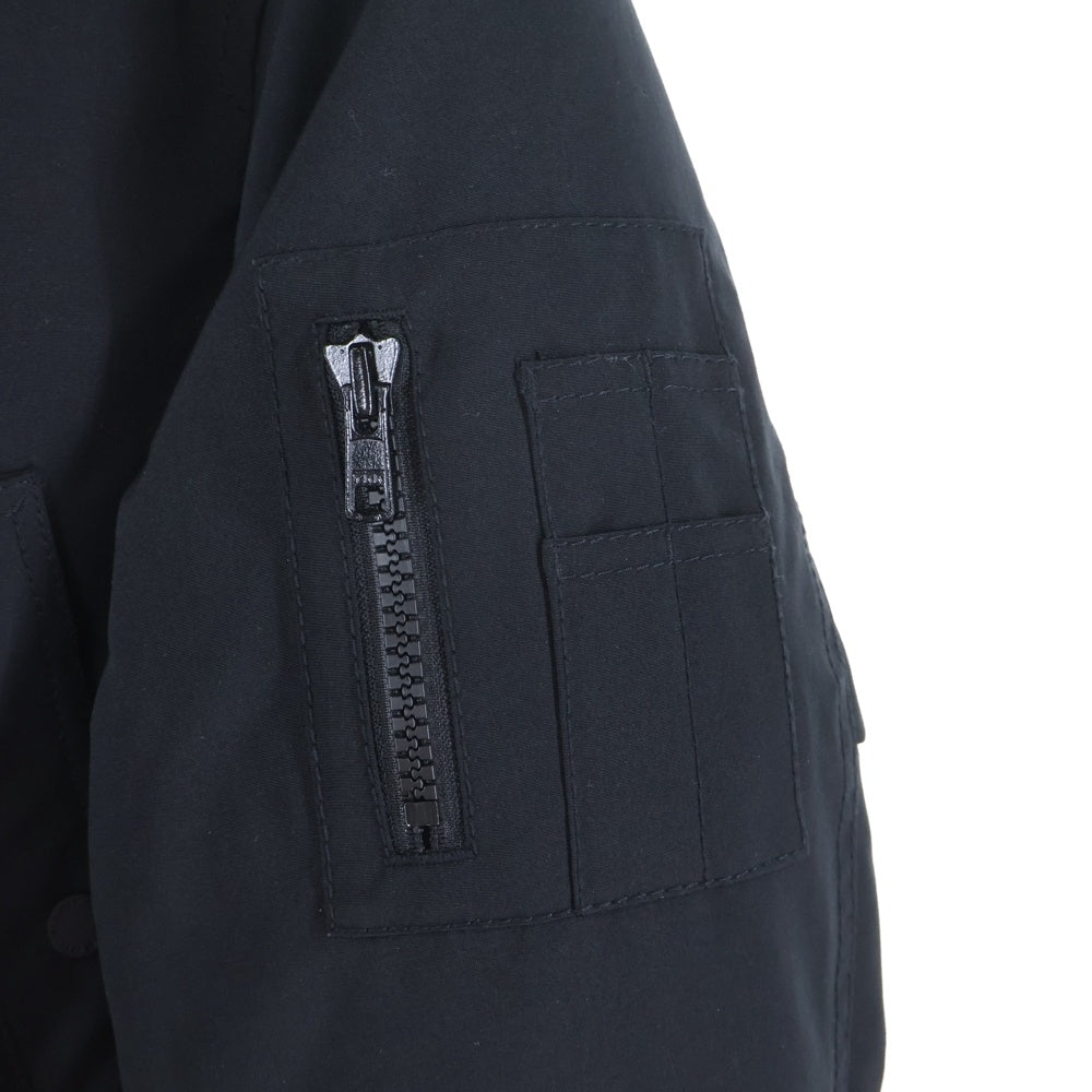 Nishikawa Down(ニシカワダウン) ×NANO UNIVERSE ナノ ユニバース ジップアップフーデッドファーダウンジャケット ブラック