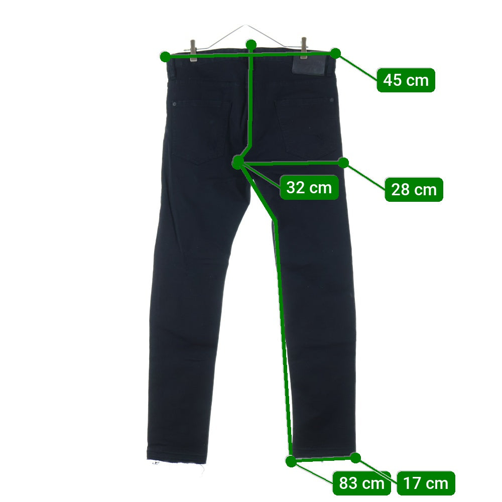 DSQUARED2(ディースクエアード) 18AW ダメージ加工 ボタンフライ スキニーデニムパンツ ブラック S71LB0525