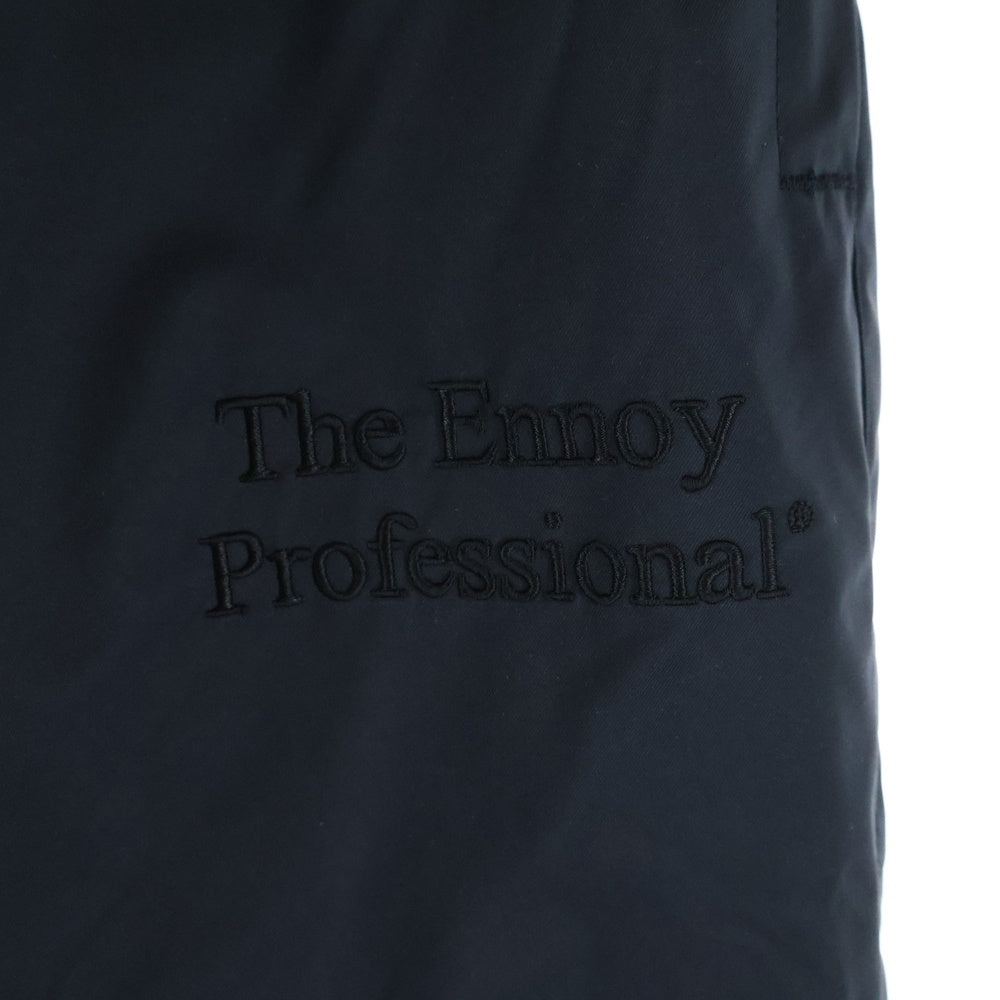 The Ennoy Professional(エンノイプロフェッショナル) 24AW PROFESSIONAL PADDED PANTS ロゴエンブロイダリー ナイロン ジョガーパンツ ブラック AW24BRENPT05LP