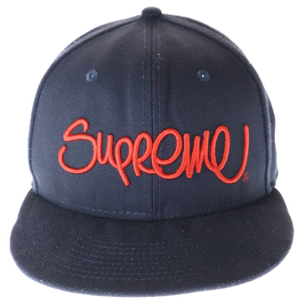 SUPREME(シュプリーム) 22SS ×NEW ERA Hand Style Cap ニューエラ ハンドスタイル ロゴ 6パネル ベースボールキャップ 帽子 ネイビー