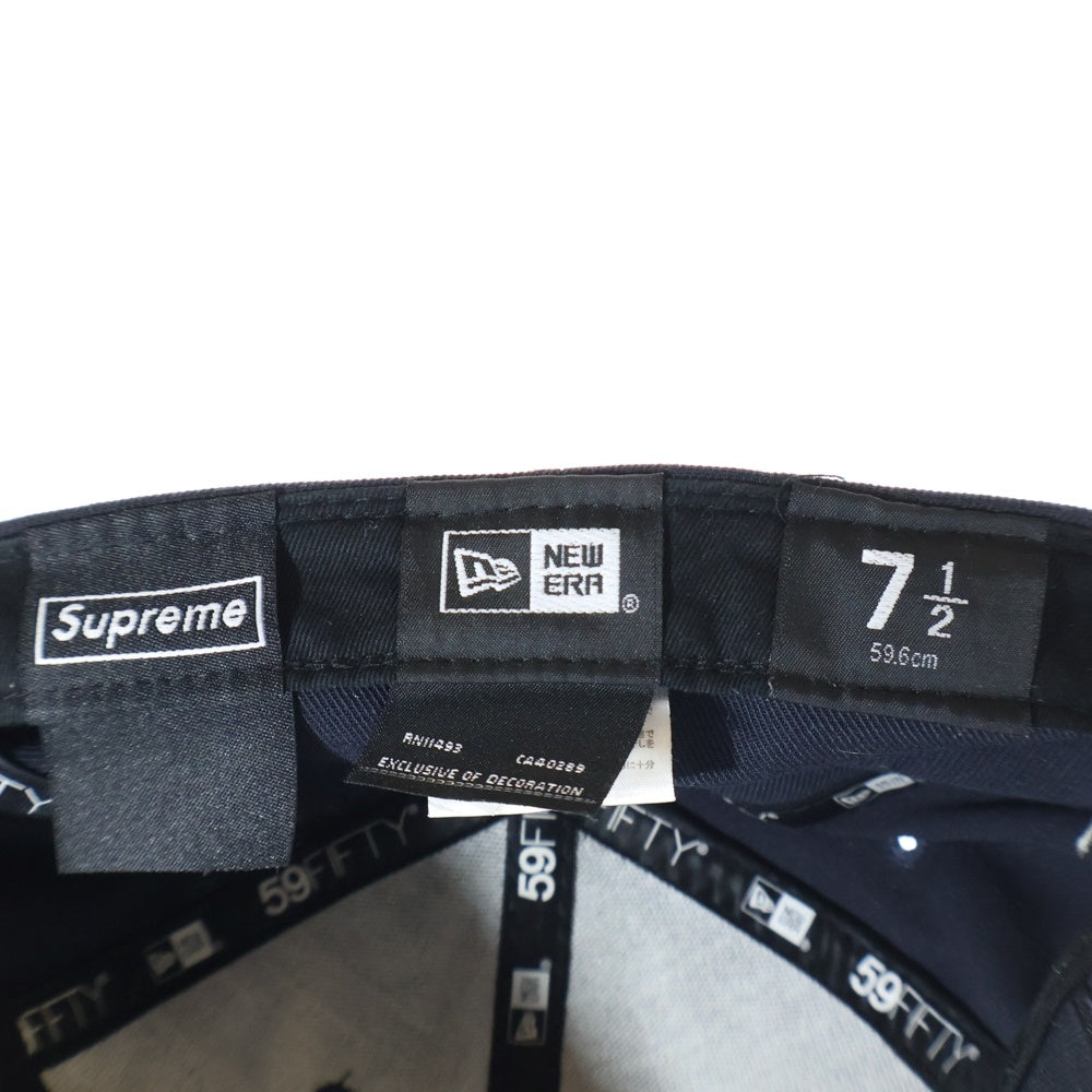 SUPREME(シュプリーム) 22SS ×NEW ERA Hand Style Cap ニューエラ ハンドスタイル ロゴ 6パネル ベースボールキャップ 帽子 ネイビー