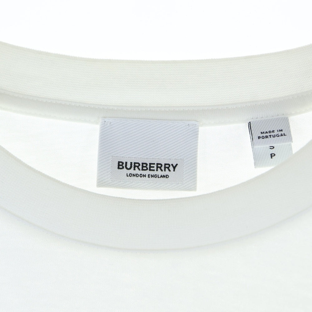 【美品】BURBERRY ホワイト 長袖カットソー M BURBERRY バーバリー TBロゴ クルーネック 長袖 Tシャツ