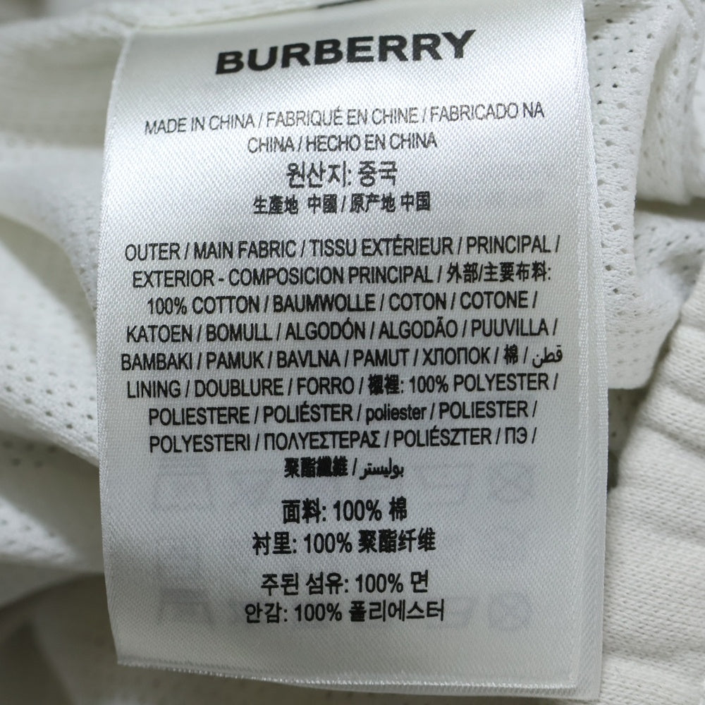BURBERRY(バーバリー) LOGO PRINT COTTON DRAWCORD SHORTS ロゴ プリント コットン ドローコード ショーツ ハーフパンツ ホワイト 8050895