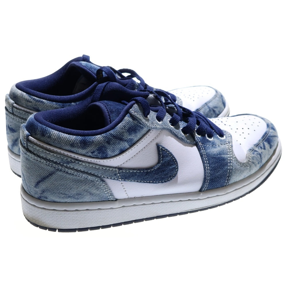 NIKE(ナイキ) AIR JORDAN 1 LOW WASHED DENIM エアジョーダン1 ウォッシュドデニム ローカットスニーカー インディゴ/ホワイト US8.5/26.5cm CZ8455-100