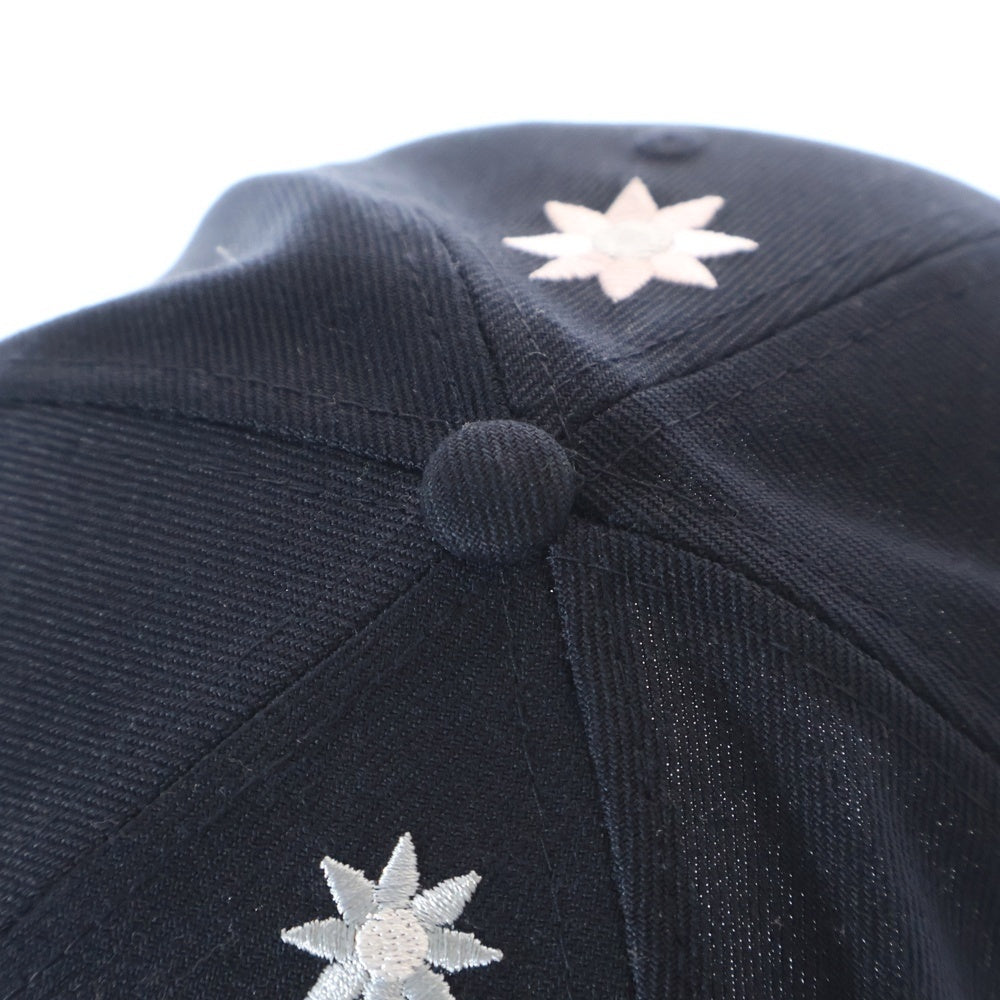 NEW ERA(ニューエラ) NEW YORK YANKEES FLOWER EMB 59FIFTY ニューヨークヤンキース フラワー刺繍 6パネル ベースボールキャップ 帽子 ネイビー