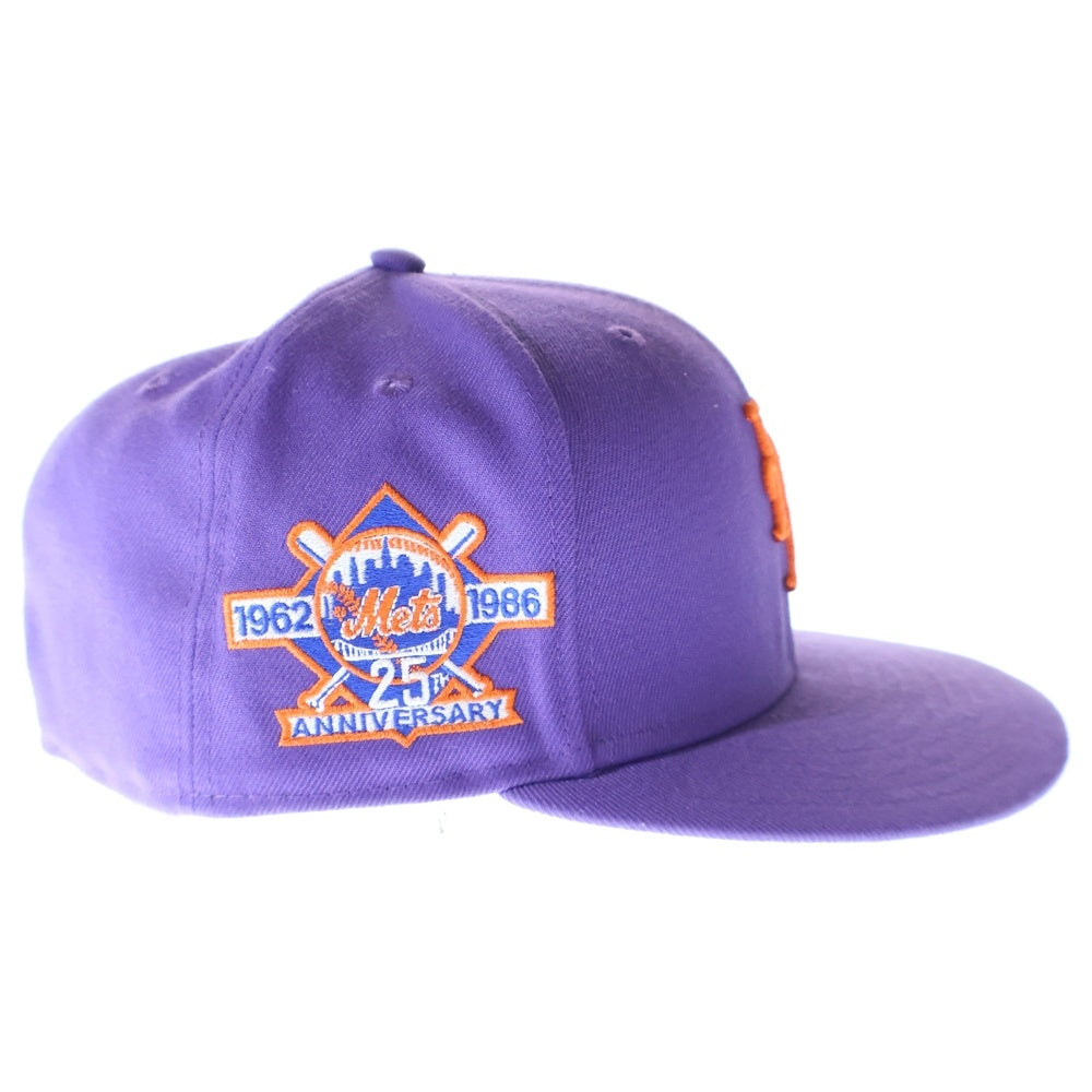 NEW ERA(ニューエラ) 59FIFTY New York Mets 25Th Anniversary ニューヨークメッツ 6パネル ベースボールキャップ 帽子 パープル