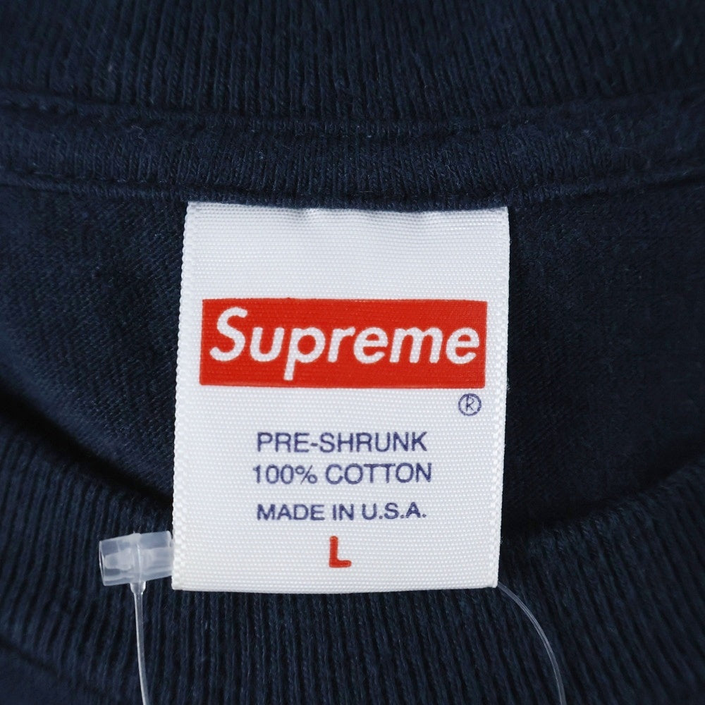 SUPREME(シュプリーム) 21SS Milano Tee ミラノ ロゴプリント クルーネック 半袖Tシャツ カットソー ネイビー