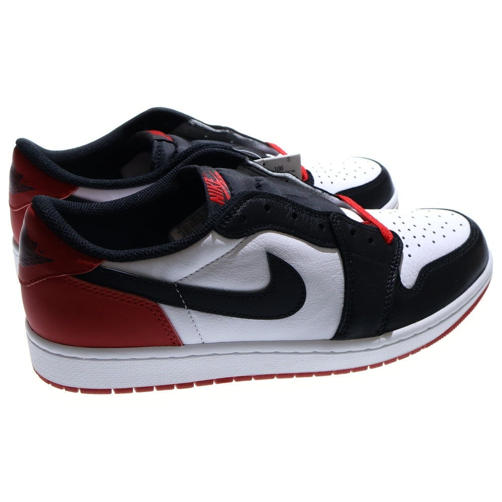 NIKE(ナイキ) AIR JORDAN 1 RETRO LOW OG BLACK TOE エアジョーダン1 レトロ ブラックトゥ ローカットスニーカー ホワイト/ブラック/レッド US10.5/28.5cm CZ0790-106