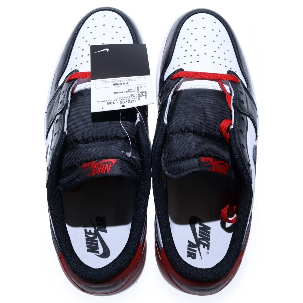 NIKE(ナイキ) AIR JORDAN 1 RETRO LOW OG BLACK TOE エアジョーダン1 レトロ ブラックトゥ ローカットスニーカー ホワイト/ブラック/レッド US10.5/28.5cm CZ0790-106