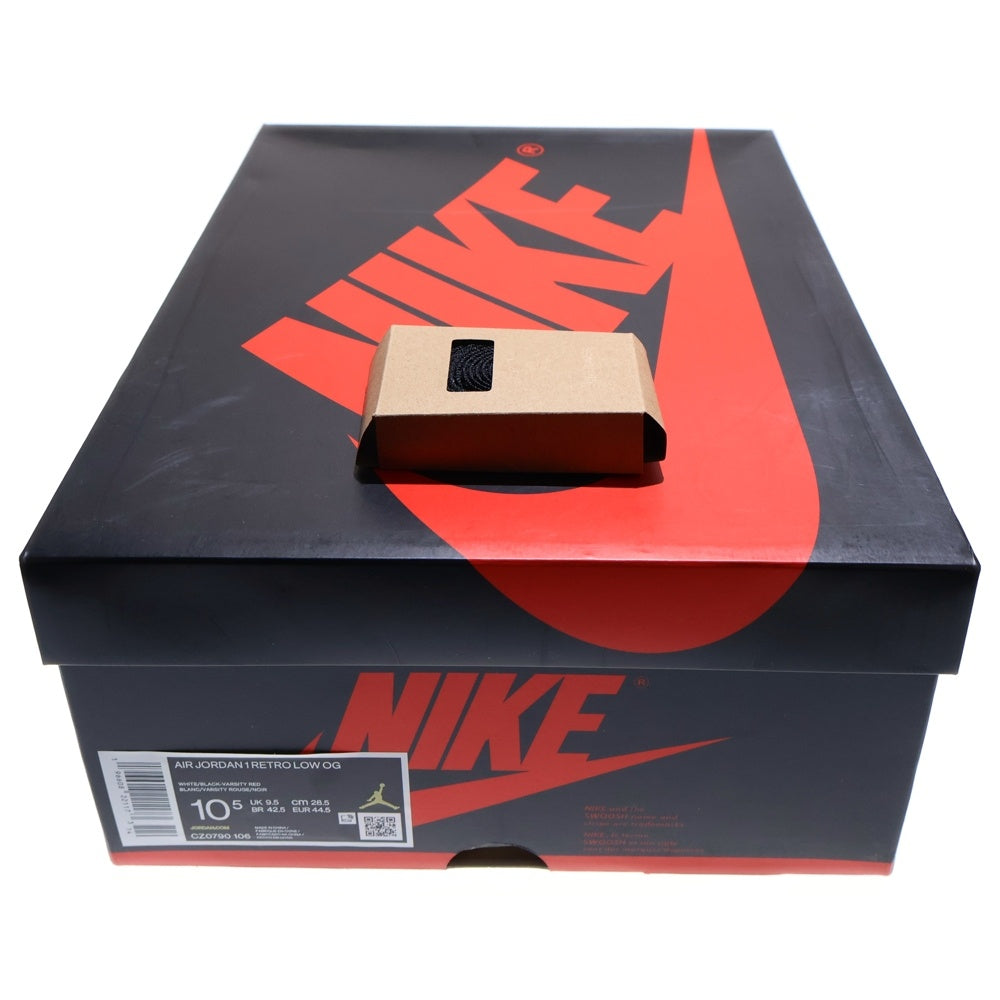 NIKE(ナイキ) AIR JORDAN 1 RETRO LOW OG BLACK TOE エアジョーダン1 レトロ ブラックトゥ ローカットスニーカー ホワイト/ブラック/レッド US10.5/28.5cm CZ0790-106