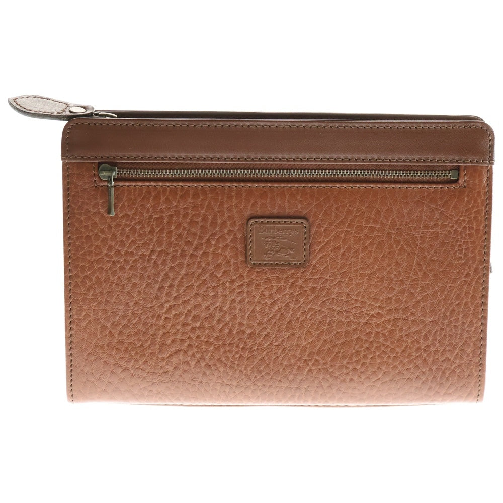 BURBERRYS(バーバリーズ) ロゴ レザー クラッチバッグ ブラウン