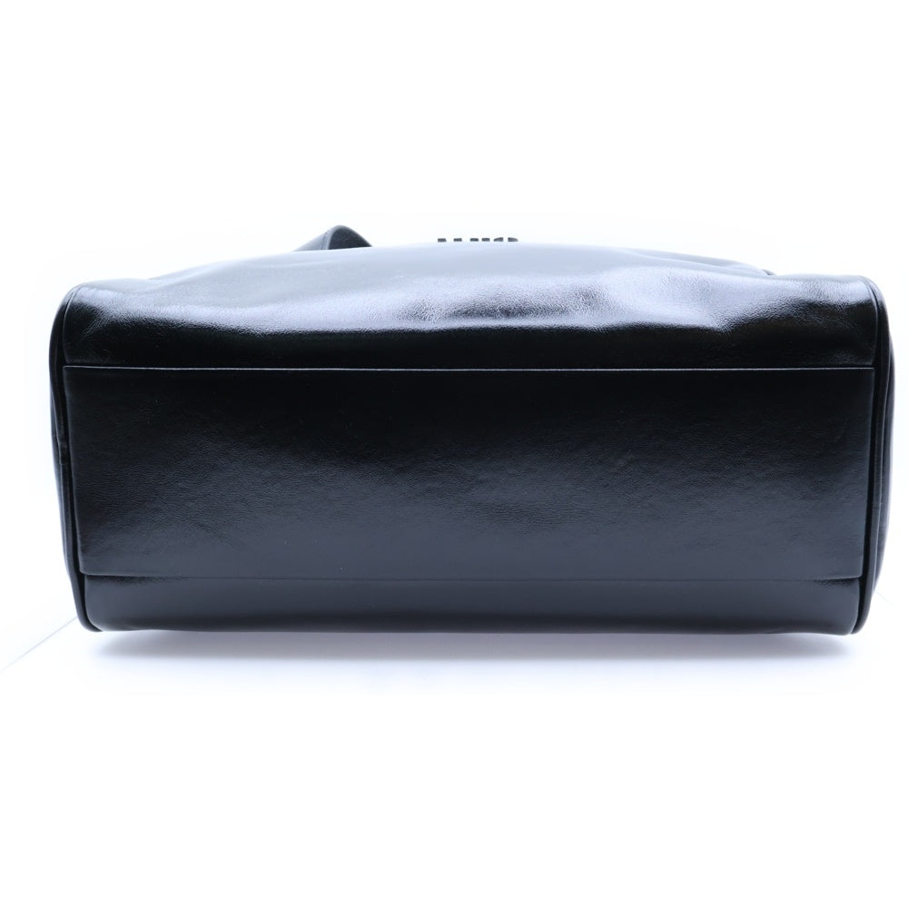 miumiu(ミュウミュウ) LEATHER TOP HANDLE BAG レザー トップ ハンドル ハンドバッグ レディース ブラック 5BB182