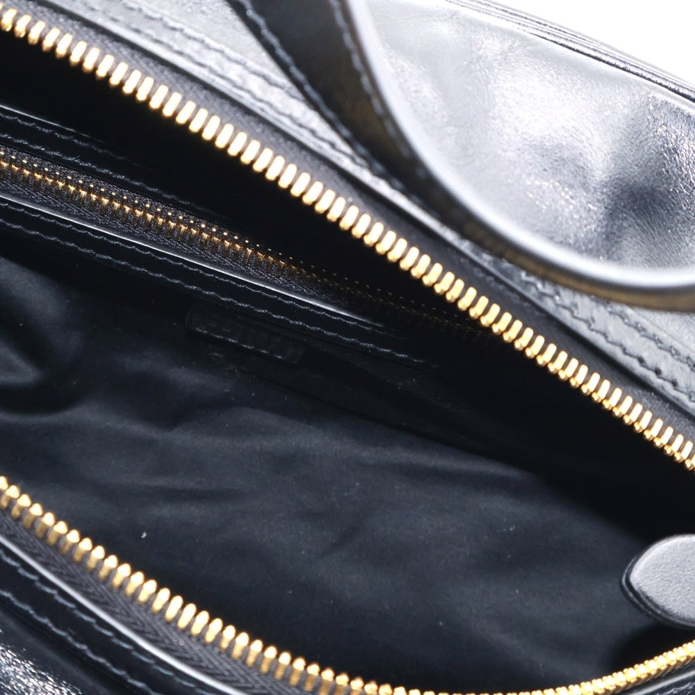 miumiu(ミュウミュウ) LEATHER TOP HANDLE BAG レザー トップ ハンドル ハンドバッグ レディース ブラック 5BB182