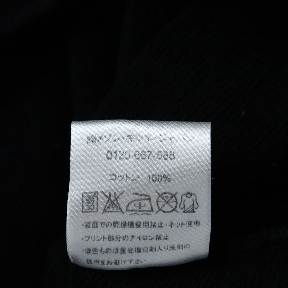 MAISON KITSUNE(メゾンキツネ) フォックスデザインプリント クルーネック カットソー スウェット トレーナー ブラック