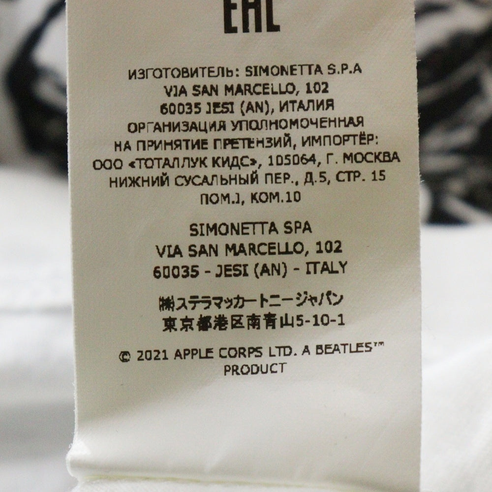 STELLA McCARTNEY(ステラマッカートニー) ×THE BEATLES ザ ビートルズ フロントデザイン クルーネック カットソー 半袖Tシャツ ホワイト