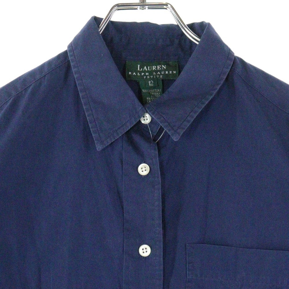 LAUREN RALPH LAUREN(ローレンラルフローレン) 胸エンブロイダリーデザイン 7B 長袖シャツ レディース ネイビー