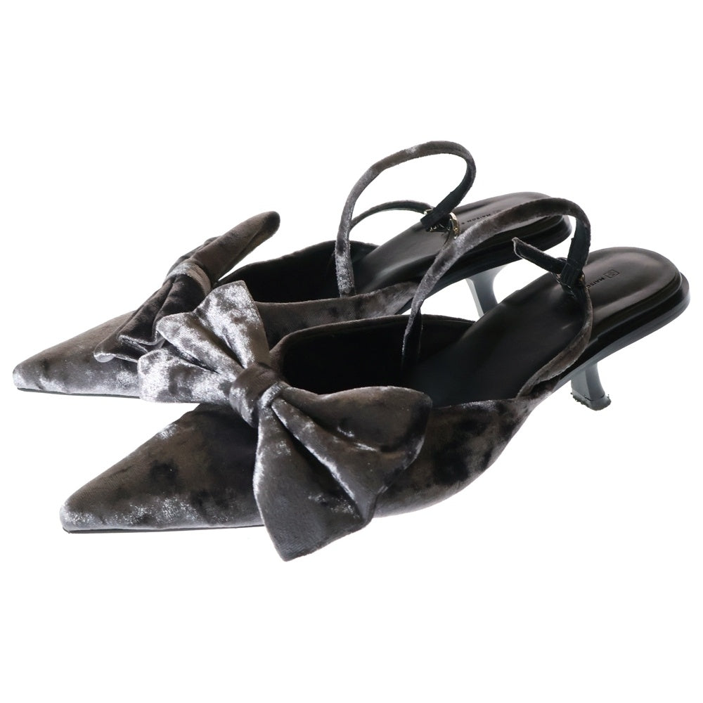 MAISON SPECIAL(メゾンスペシャル ) 2WAY RIBBON MULE リボン ヒールミュール グレー レディース