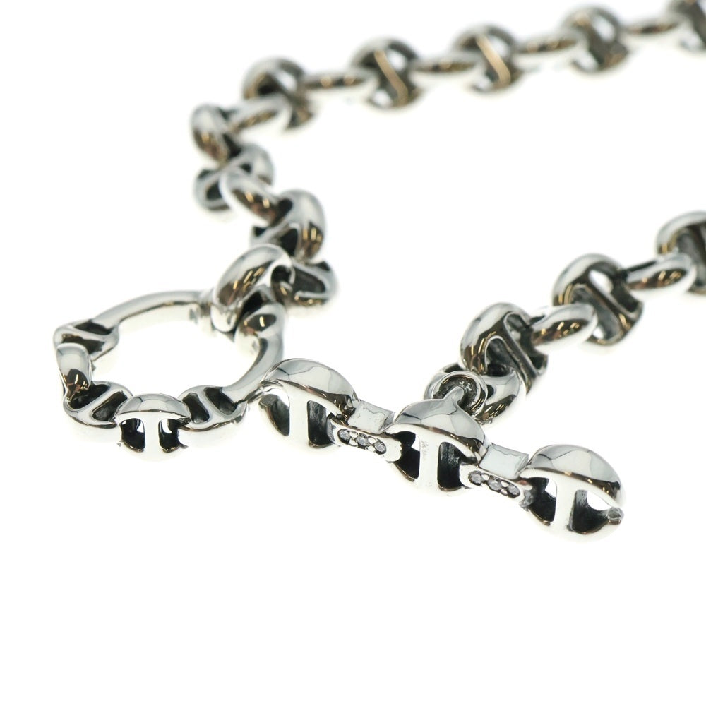 ホーセンブース　ブレスレット　ダイヤ付き ホーセンブース 5MM プラチナ× K18ホワイトゴールド ダイヤ装飾