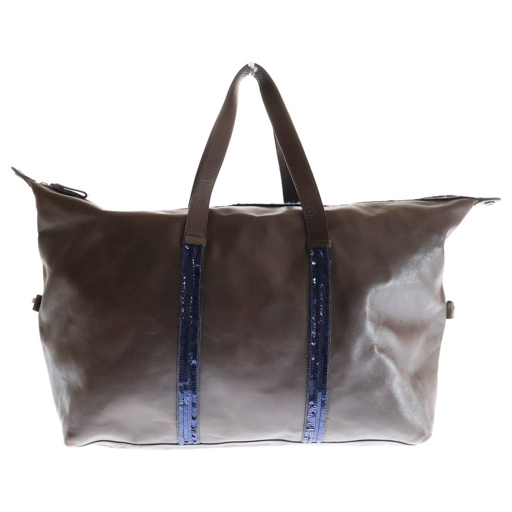 NO BRAND(ノーブランド) VANESSABRUNO (ヴァネッサブリューノ) スパンコール カウレザートートバッグ レディース ブラウン