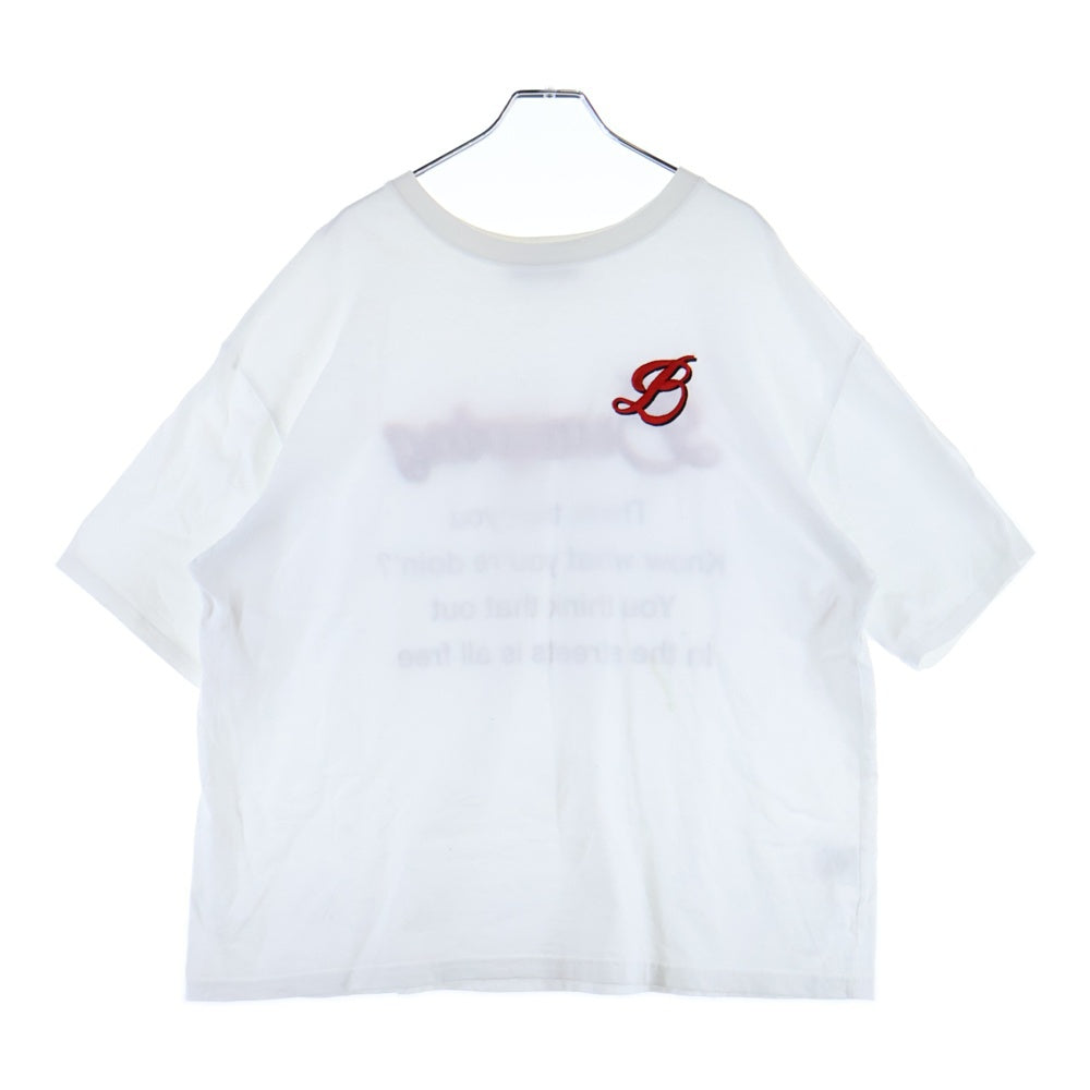 SHAGGIE(シャギー) 両面刺繍 クルーネック半袖Tシャツ カットソー ホワイト SGZUC0622006